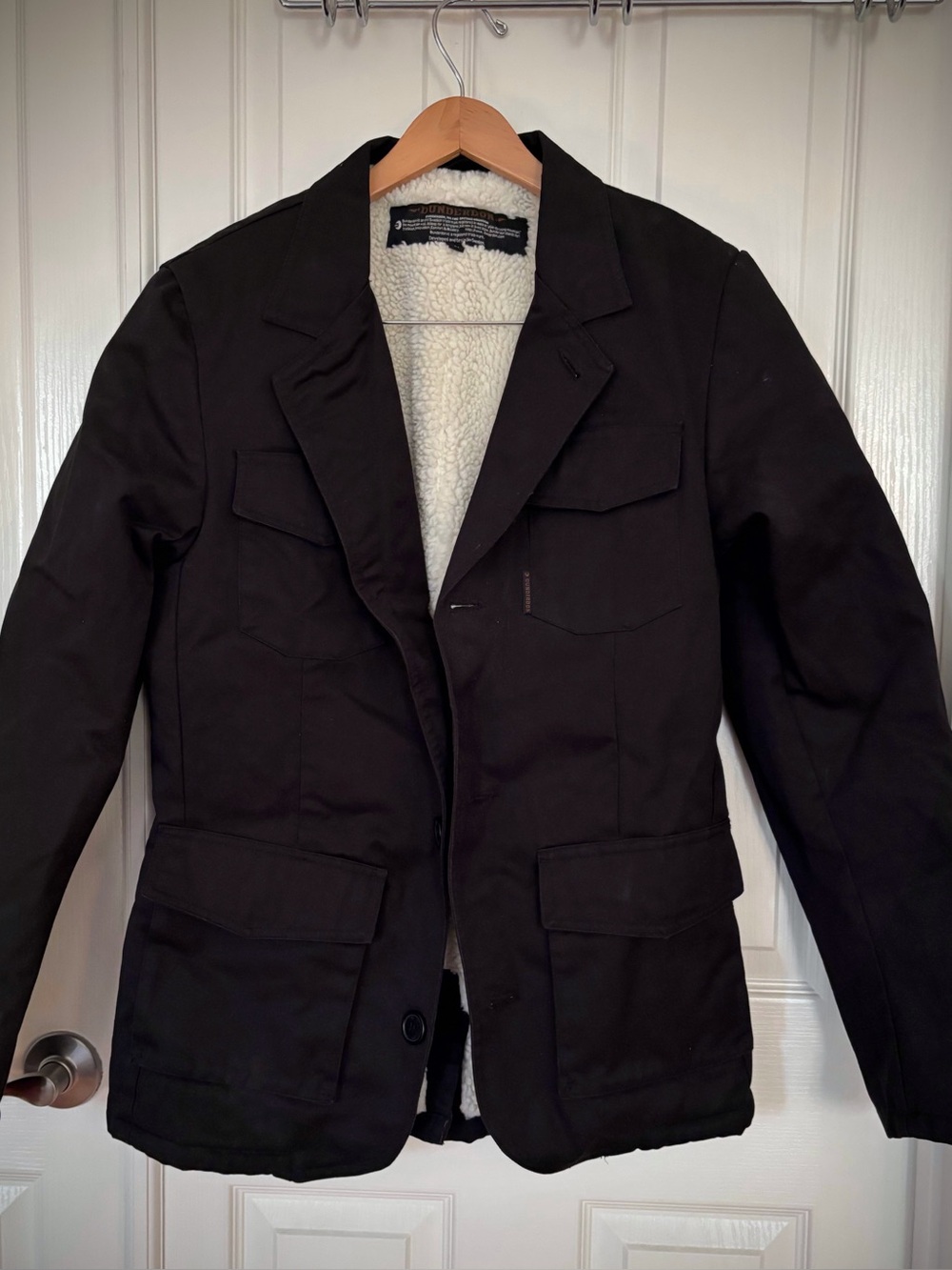 Dunderdon Mens Canvas Sherpa lines Jacket M